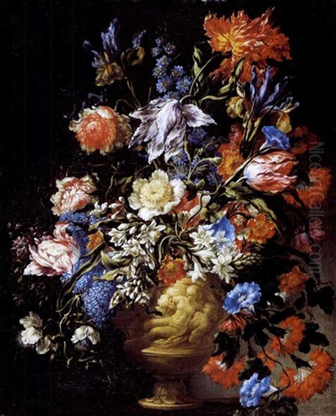 Vaso Di Fiori Oil Painting by Mario Nuzzi