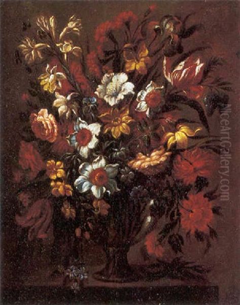 Natura Morta Con Vaso Di Fiori Oil Painting by Mario Nuzzi