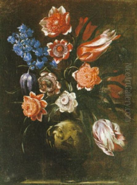 Blomsterstilleben Oil Painting by Mario Nuzzi