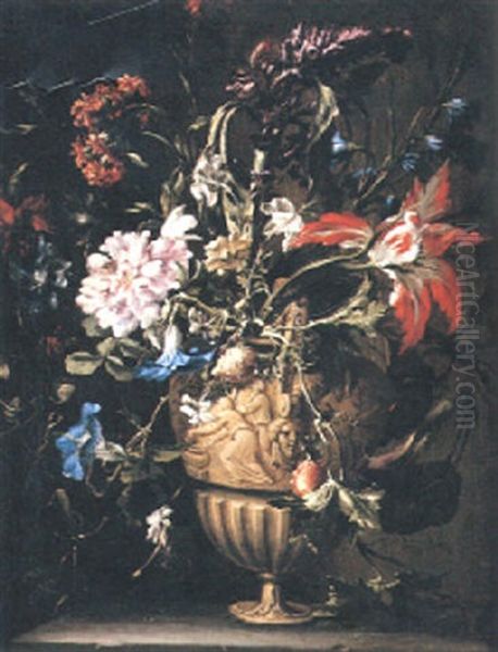 Blomsterstilleben Oil Painting by Mario Nuzzi