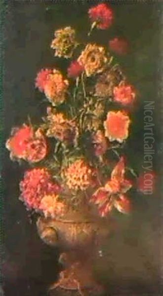 Vaso Di Fiori Oil Painting by Mario Nuzzi