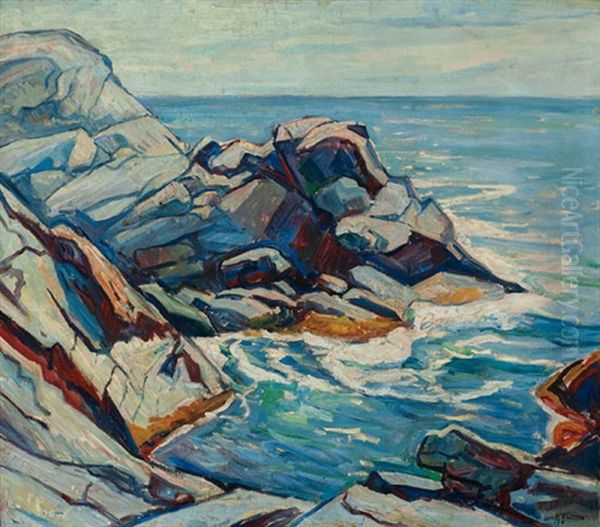 Rocky Coastal Scene by Edgar Hewitt Nye