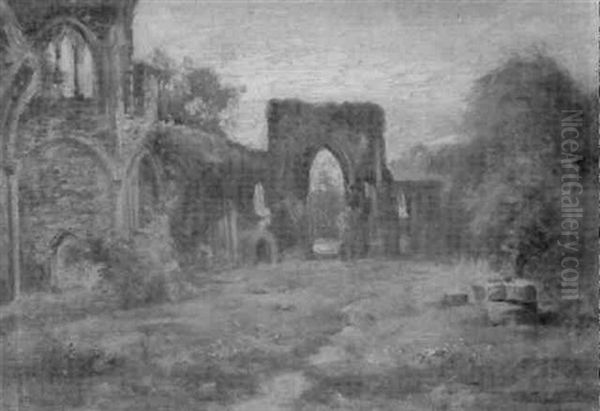 Netley Abbey Oil Painting by Edgar Hewitt Nye