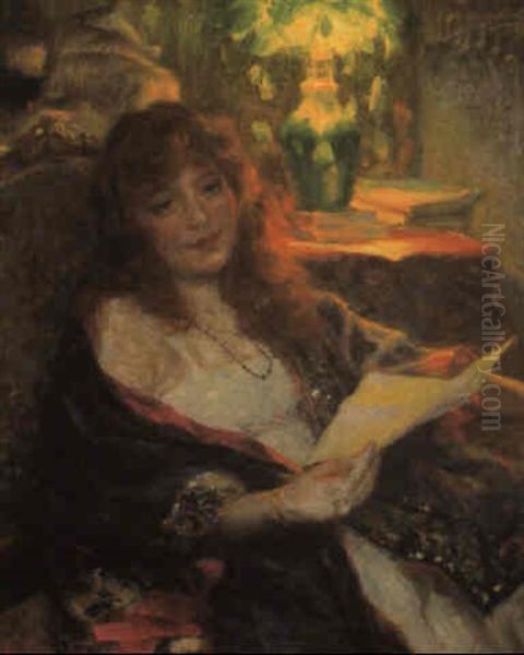 The Letter Oil Painting by Arvid Frederick Nyholm