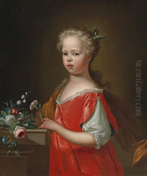 Portrait Of Lidia Cornelia Van Riel Oil Painting by Dionys van Nymegen