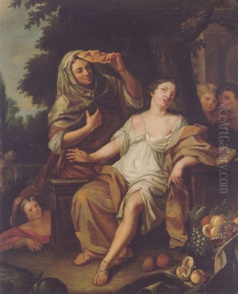 Vertumnus And Pomona Oil Painting by Elias van Nymegen