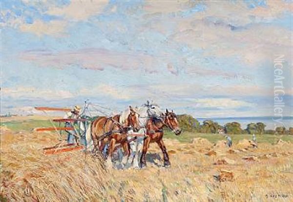 Harvest Oil Painting by Borge Christoffer Nyrop