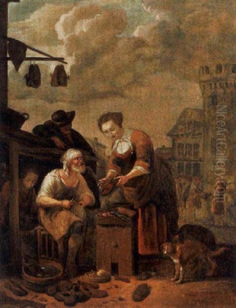 A Cobbler Oil Painting by Pieter Nys