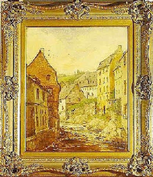 Bachlauf In Mondschau Oil Painting by Leo Nyssen