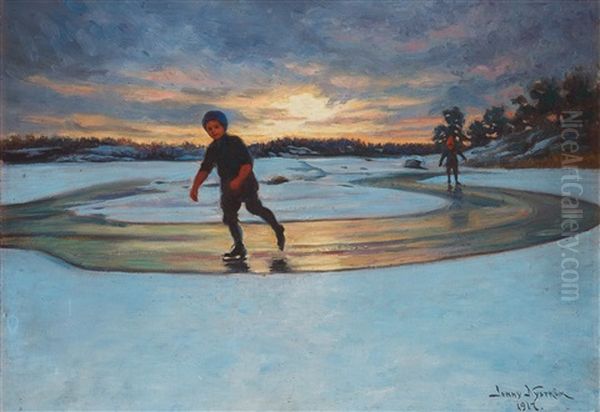 Skaters Oil Painting by Jenny Nystroem