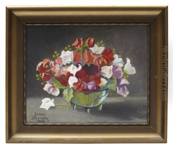 Blomsterstilleben Oil Painting by Jenny Nystroem