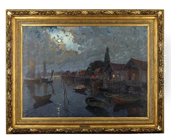 I Daggryningen - Gullmarsfjarden Oil Painting by Valdemar Nystroem