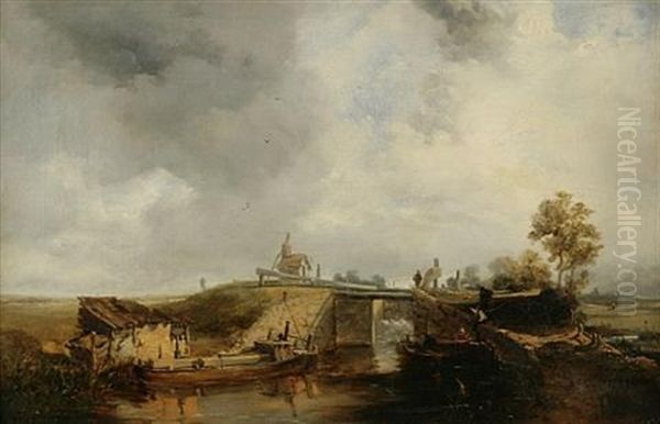 The Lock Oil Painting by John Wright Oakes