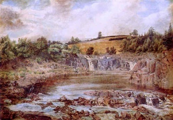 Falls On The Dee Oil Painting by John Wright Oakes