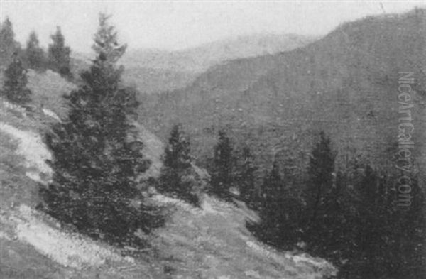 View Of Little Belts, Montana Oil Painting by Wilbur L. Oakes