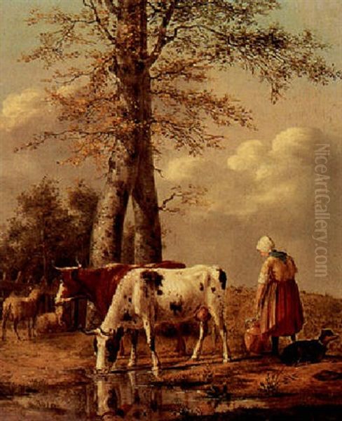 The Little Cowherd Oil Painting by Anthony Oberman