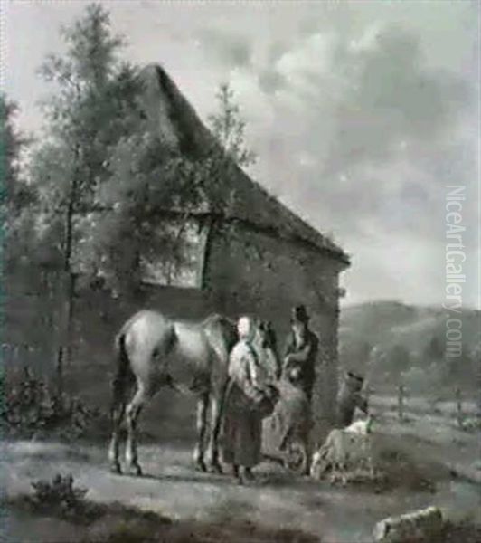 Begegnungen Am Bauernhof Oil Painting by Anthony Oberman