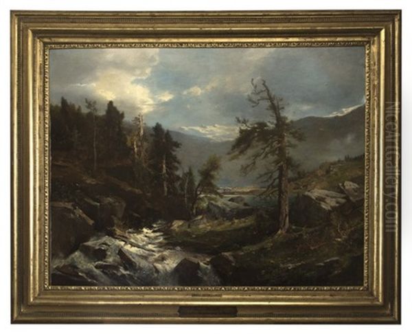 Bernese Oberland Oil Painting by Adolf Obermuellner