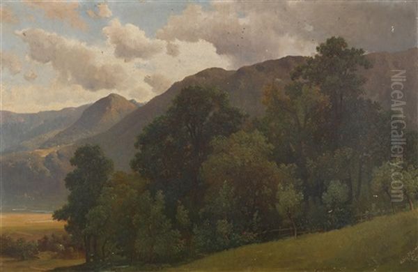 Tiroler Gebirgslandschaft Oil Painting by Adolf Obermuellner