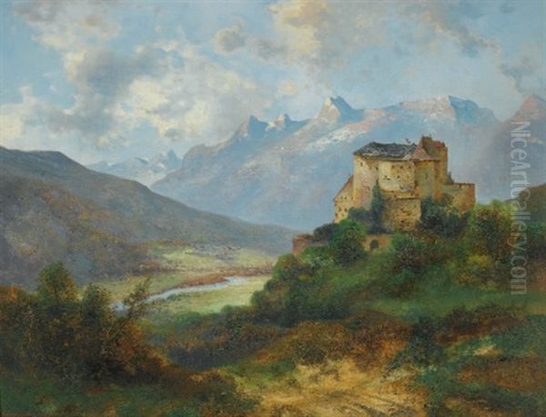 Schloss Vaduz Oil Painting by Adolf Obermuellner