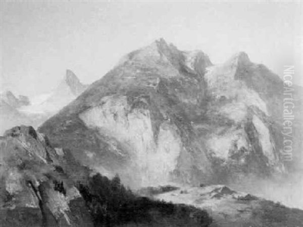 Berglandschaft by Adolf Obermuellner