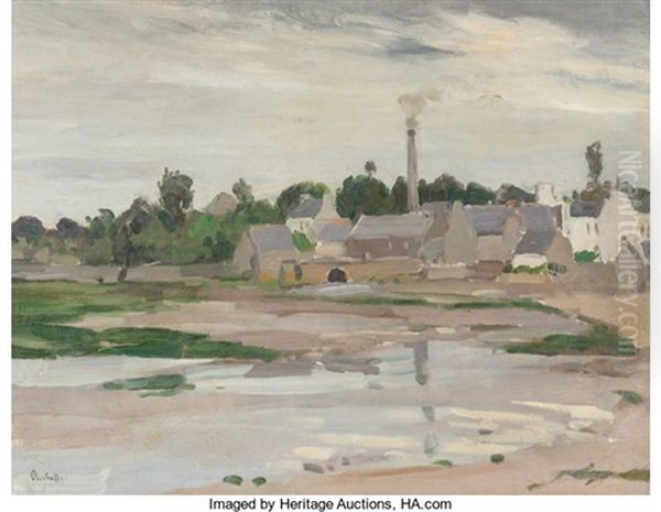 Bords De Riviere Oil Painting by George Oberteuffer