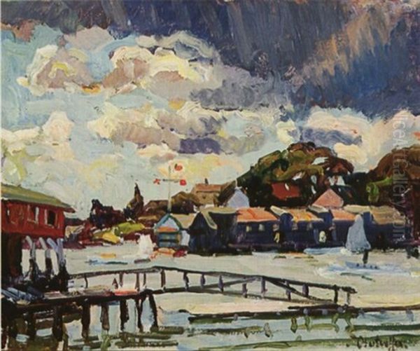 Summer Storm, Boothbay Oil Painting by George Oberteuffer