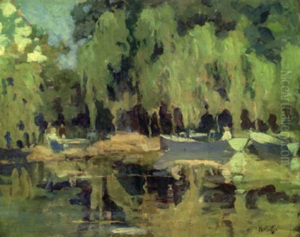 Le Plan D'eau Oil Painting by George Oberteuffer