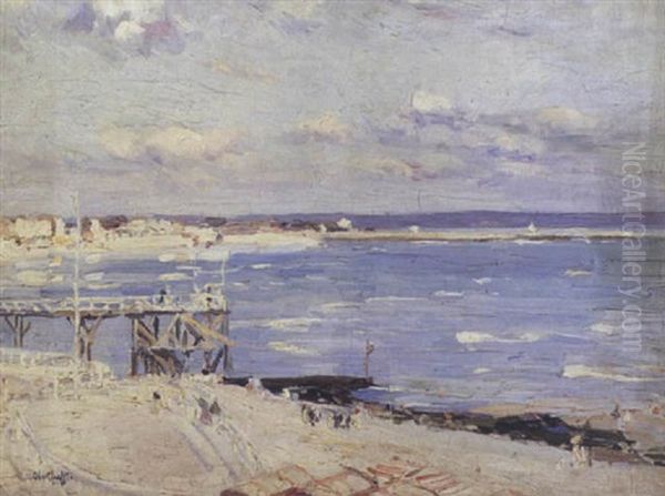 Plage Normande Oil Painting by George Oberteuffer