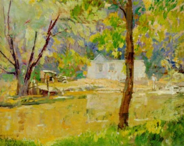 Summer House Oil Painting by George Oberteuffer