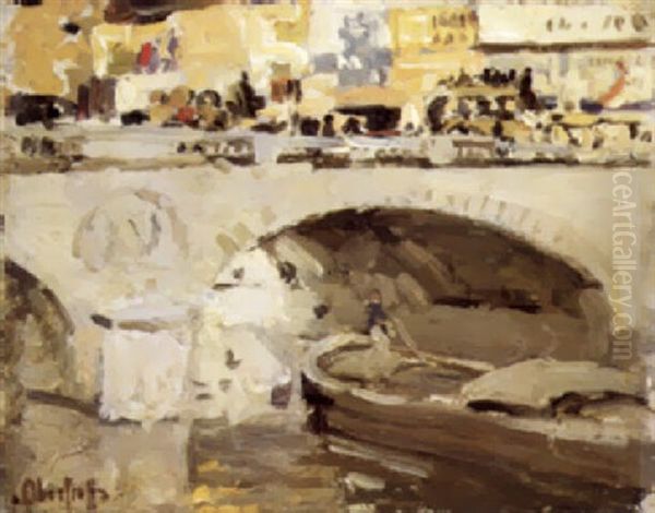 Seine, Paris Oil Painting by George Oberteuffer