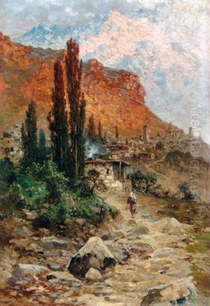 Crimean View Oil Painting by Nikolai Obolensky