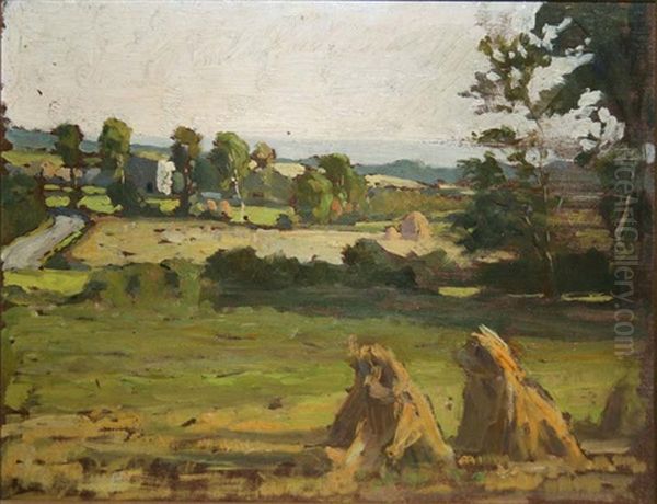 Landscape At Rathgonan, Co. Limerick Oil Painting by Dermod O'Brien