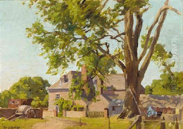 Dorset Farmstead Oil Painting by Dermod O'Brien