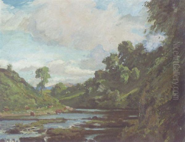 Above The Falls, Ballymore Eustace, Co. Kildare Oil Painting by Dermod O'Brien