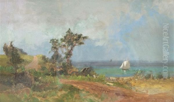 Landscape With Sailboat Oil Painting by Lucius Richard O'Brien