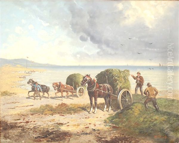 Loading The Salt Hay Oil Painting by Rudolf Obrist