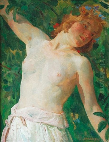 Woman Nude Oil Painting by Jakub Obrovsky