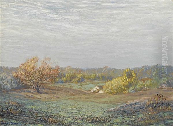 Landscape In Early Autumn Oil Painting by Leonard Ochtman