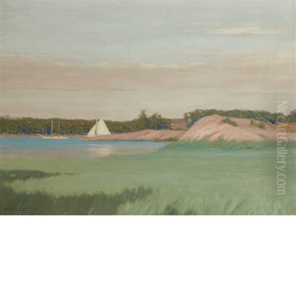 Salt Marshes, Connecticut Oil Painting by Leonard Ochtman