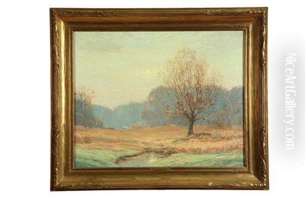 Sunrise Near Cos Cob Conn. Oil Painting by Leonard Ochtman