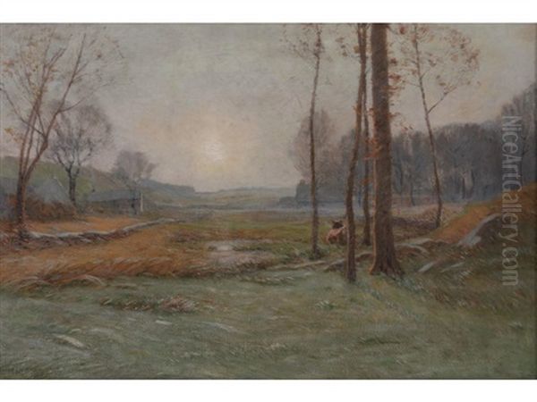 Frosty Morning Oil Painting by Leonard Ochtman