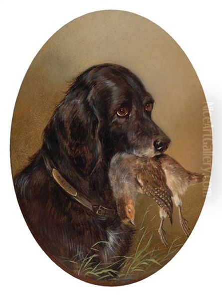 Jagdhund Mit Beute Oil Painting by Carl Friedrich Ockert