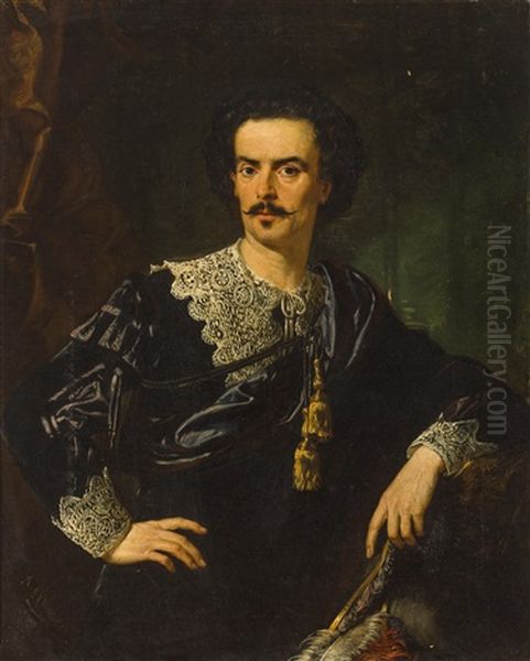 A Portrait Of King Louis Ii Of Bavaria Oil Painting by Frederike Emilie Auguste O'Connell