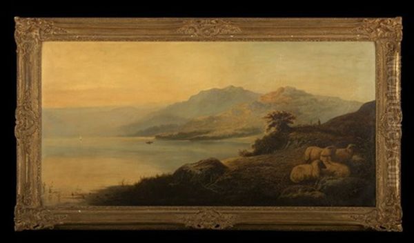 Extensive Mountainous Landscape At Sunset Oil Painting by James Arthur O'Connor