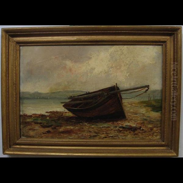 Beached Boat Oil Painting by Andrew Black