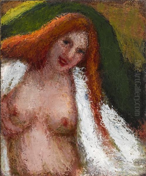 Nude Bathing [girl Bathing] Oil Painting by Roderic O'Conor