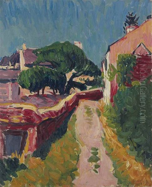 Country Lane, Brittany Oil Painting by Roderic O'Conor