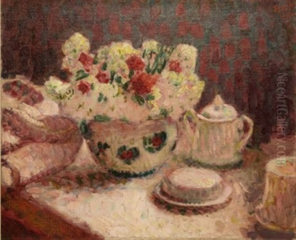 Nature Morte - Flowers On A Table Oil Painting by Roderic O'Conor