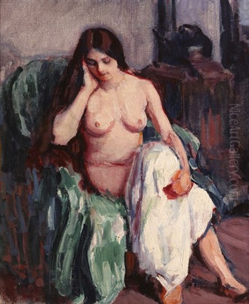 Nude In The Studio Oil Painting by Roderic O'Conor